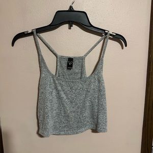 Windsor gray warm fuzzy crop top good w fuzzy pants